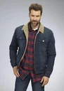Denim jacket with teddy lining, color denim blue, size L