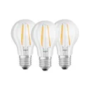 BASE FILAMENT LED candle with 4 watts, E14, warm white, clear - 3 pieces