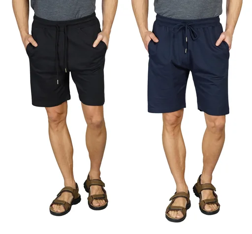 "Shorts with elastic waistband, color navy, size 3XL image"