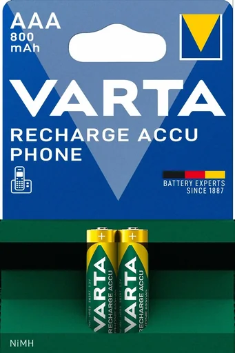 "RECHARGE Phone NiMH Micro (AAA) battery with 800mAh - 2 pieces image"