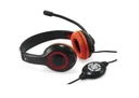 Headset USB 2m cable, microphone, remote control stereo red