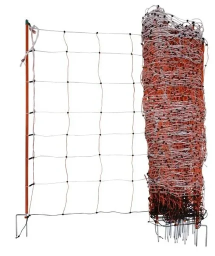 "Sheep net, 50 m white/orange, height: 90 cm - double tip image"