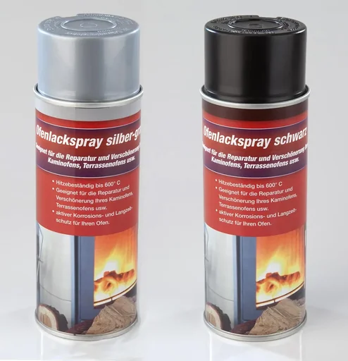 "Stove paint silver grey, 400 ml spray can, high-temperature spray up to 600°C image"