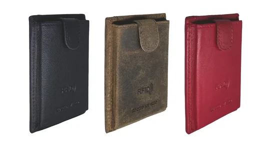 "Credit card wallet "Push & Pull", black image"