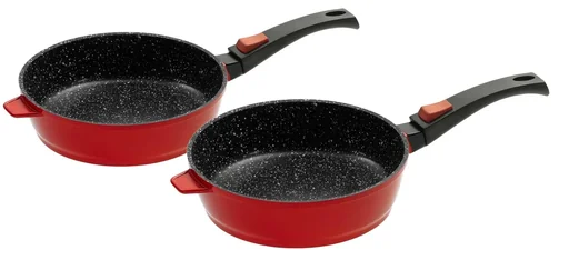 "Cast aluminum frying pan with click handle, Ø 24 and 28 cm in a value set image"