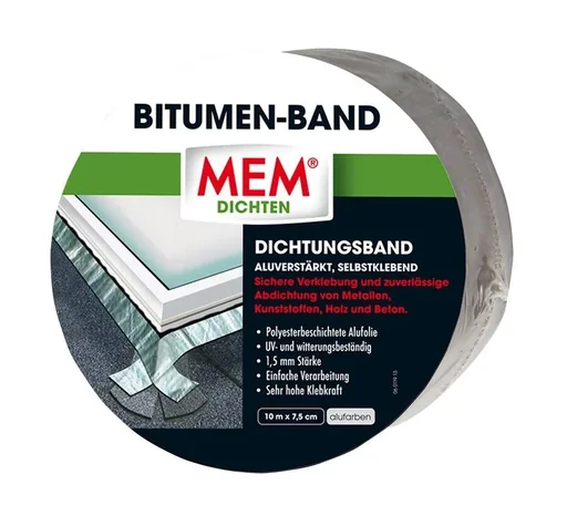 "Roof repair tape 100 mm x 10 m, aluminum colored image"