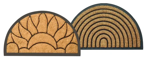 "Paillasson combiné en coco FLAMMES, semi-circulaire image"