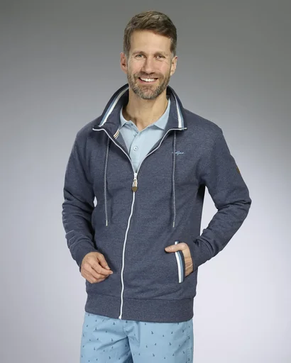 "Sweat jacket, color navy/melange, size XL image"