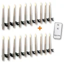 Wireless taper candles with remote control - set of 20
