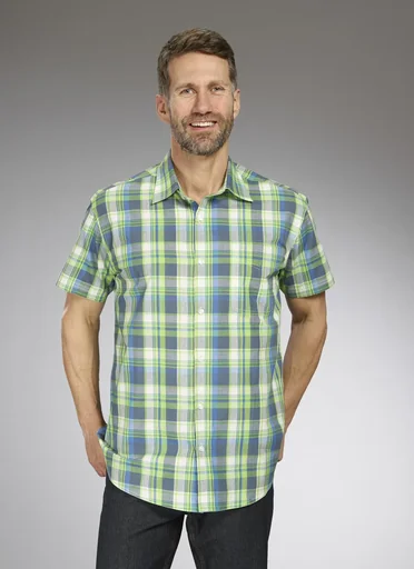 "Shirt, short sleeve, color blue/green, size 43/44 image"