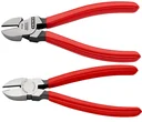 Side cutters with plastic coating, black atramentized, polished, 160 mm cutting edge with bevel