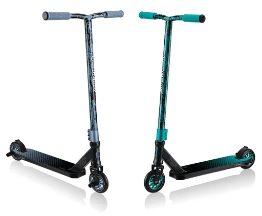 "STUNTSCOOTER GS 720 Freestyle Kick Scooter, 110 mm, ABEC 7, reinforced handlebar, 360° steering, black-turquoise image"