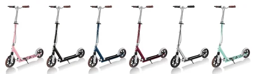 "NL 205 Deluxe scooter, 205 mm, ABEC 7, handbrake, height adjustable, front suspension, folding mechanism, silver image"