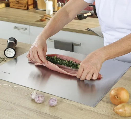 "Kitchen worktop, stainless steel, 43.5 x 32 cm image"