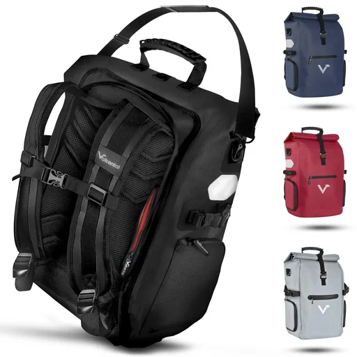 "ValkPro 3 in 1 bike bag, grey reflective image"