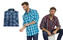 Casual shirt, navy/light blue checked, size 39/40