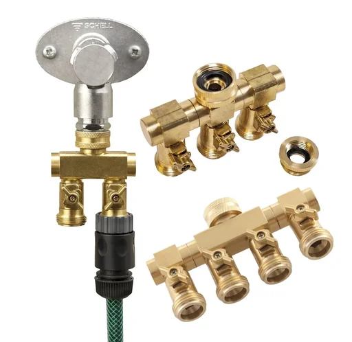 "4-way water distributor - 4 taps with 3/4" external thread image"