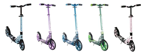 "Aluminum scooter with folding mechanism, stand, 205 mm, ABEC 7, height adjustable, pastel pink image"