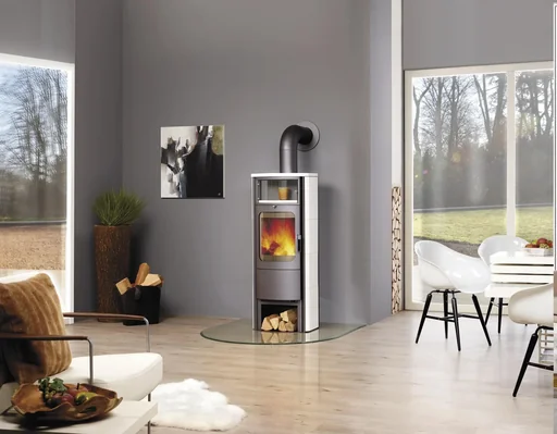 "Fireplace Opera-B Grande (5 kW) cream, continuous burning, automatic image"