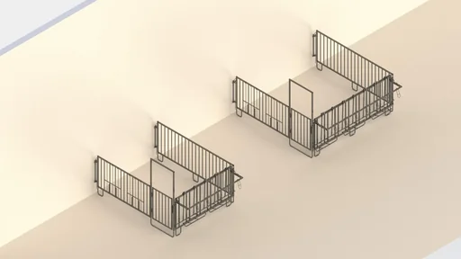 "Modular fence housing, double set for a group of 3 calves image"