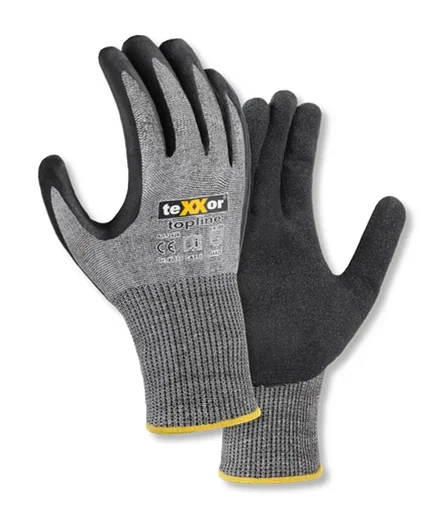 "Cut-resistant knitted gloves with sanded nitrile coating, 3 pairs, size 10 image"
