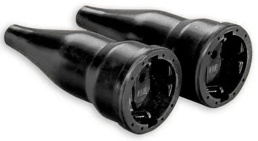 "Solid rubber coupling - 2 pieces with protective contact IP 20 - black image"