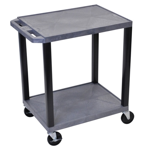 "Chariot polyvalent en plastique à plateau plat – 2 niveaux, hauteur de chargement 840 mm / espacement 630 mm image"