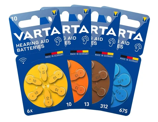 "Hearing aid batteries Zinc-Air 675 (PR44), set of 6 - BLUE image"