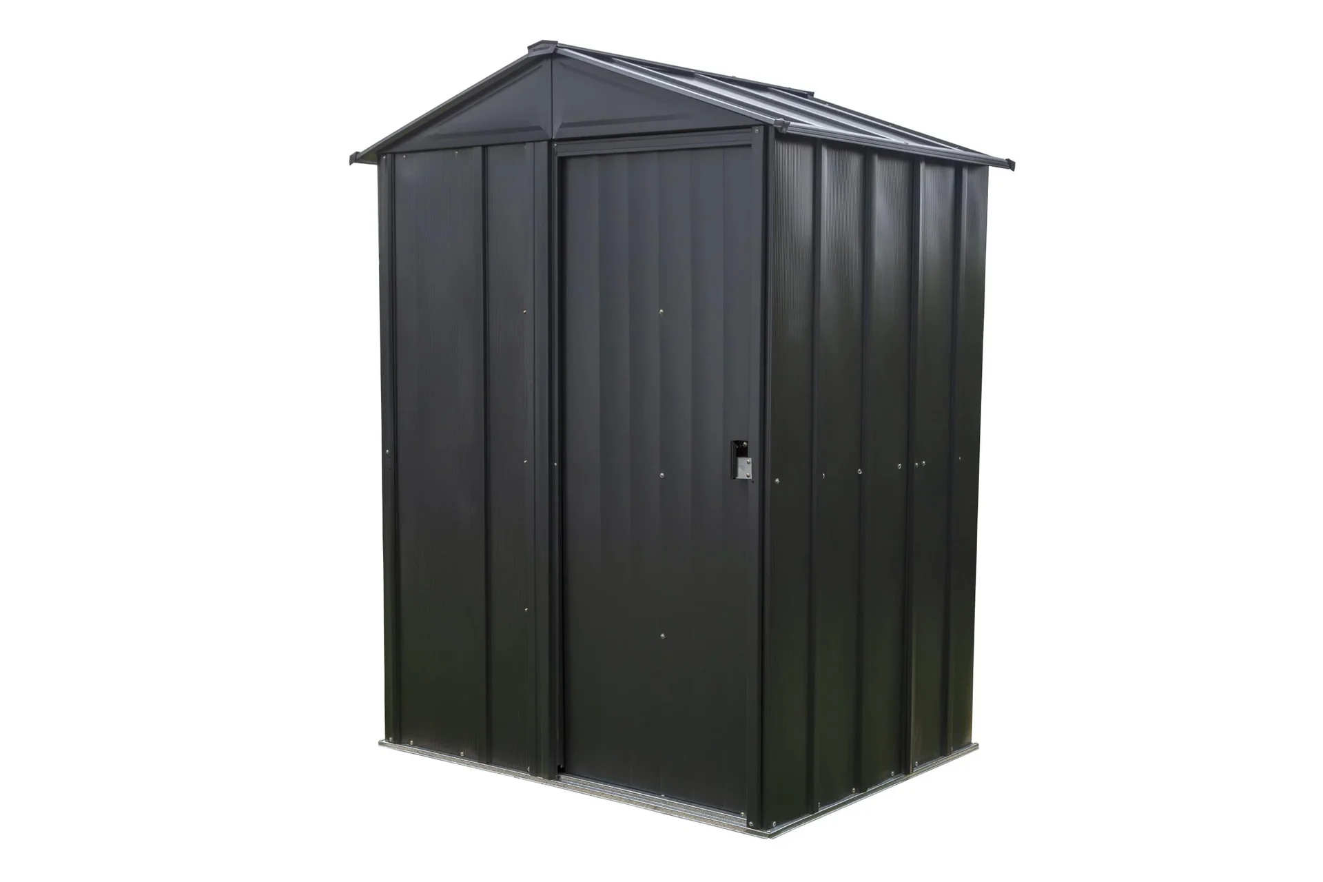 Abri de jardin 54 151×122×198 cm Gris – acier galvanisé, toit à pignon et porte coulissante