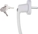 Lockable window handle with 2 keys, white, set of 2
