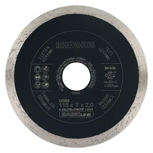 "Diamond cutting disc for tiles and ceramics DG85 TILES, 125 x 7 x 2 x 22.23 mm image"
