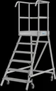 Platform ladder 6 aluminum steps one-sided mobile