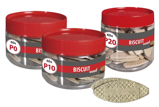 "Wooden flat dowels Biscuit Wood P20, 60 pieces image"
