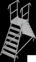 Platform ladder 2 x 7 aluminum steps, accessible from both sides