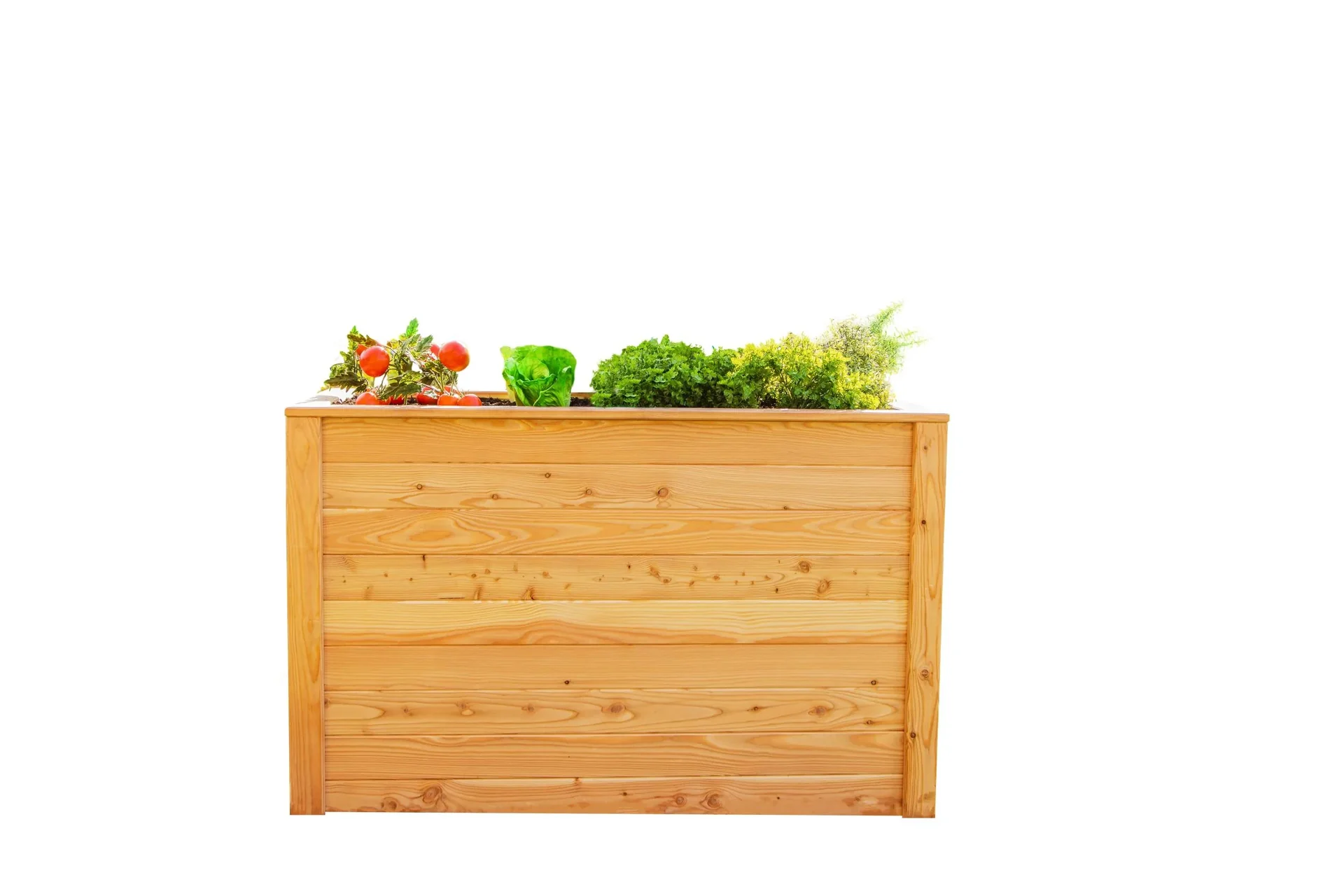 "Carré potager surélevé Klassik 130, 130×65×84 cm, naturel – Bois de mélèze FSC, ergonomique pour le dos image"