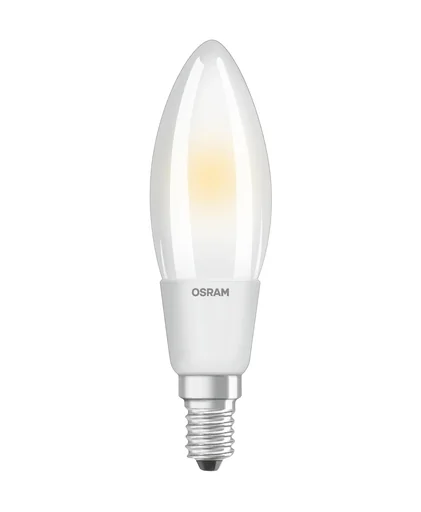 "LED SUPERSTAR RETROFIT candle with 6.5 watts, E14, warm white, matt, dimmable image"