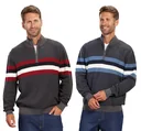 Sweater with stand-up collar, color gray, size M