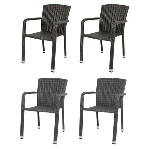 "2 x stacking chairs "Getafe" coffee image"
