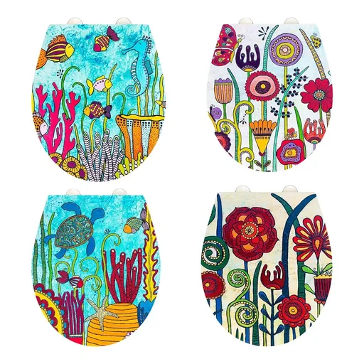 "Toilet seat Under Water, Rollin'Art toilet seat with relief surface and soft close image"