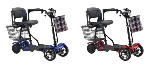 "4-wheel electric vehicle Assisi 2.0 6 km/h Safety: 36V/10Ah Li-ion with luggage bag/basket, indicators, foldable, blue image"