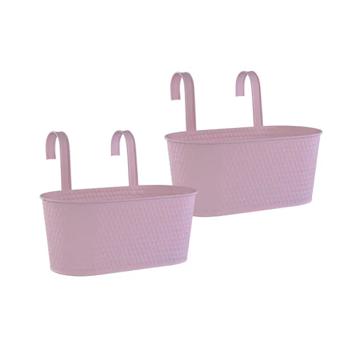 "Pink metal planter, set of 2 image"