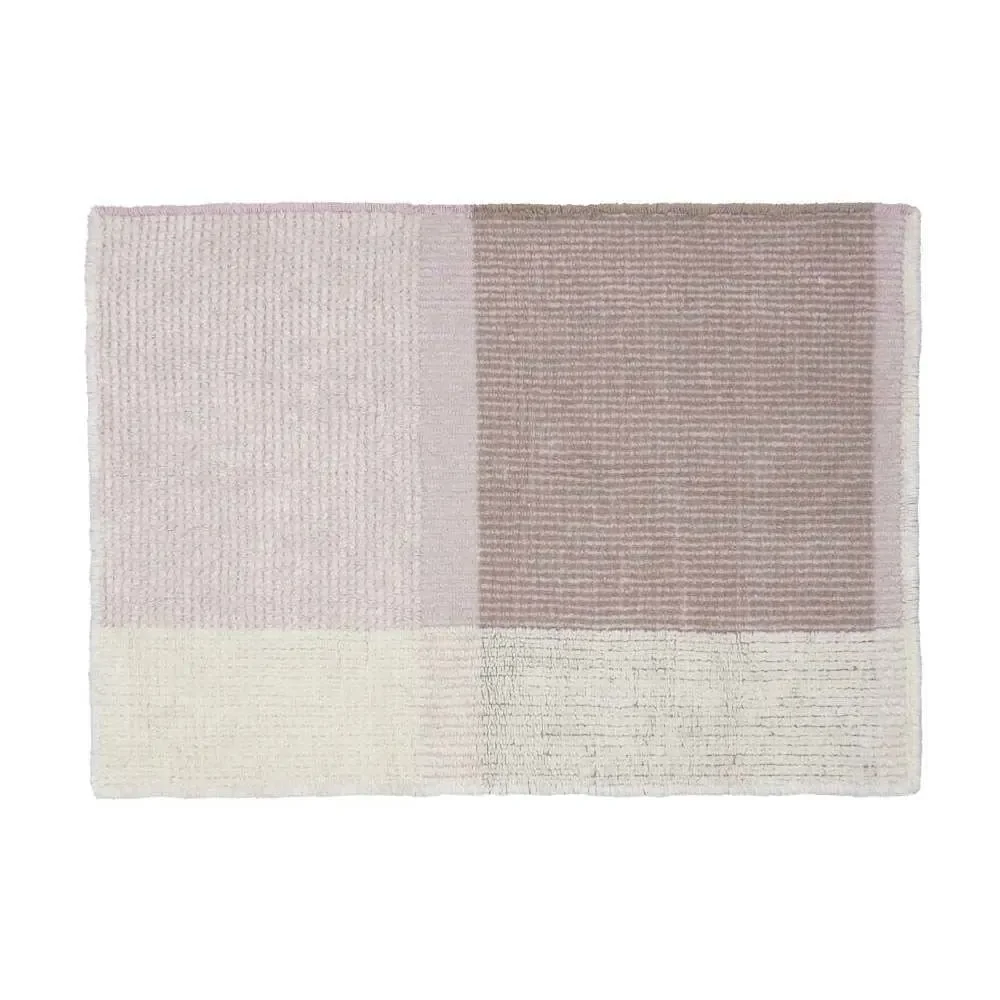 "Lorena Canals tapis laine lavable "Kaia" rose image"