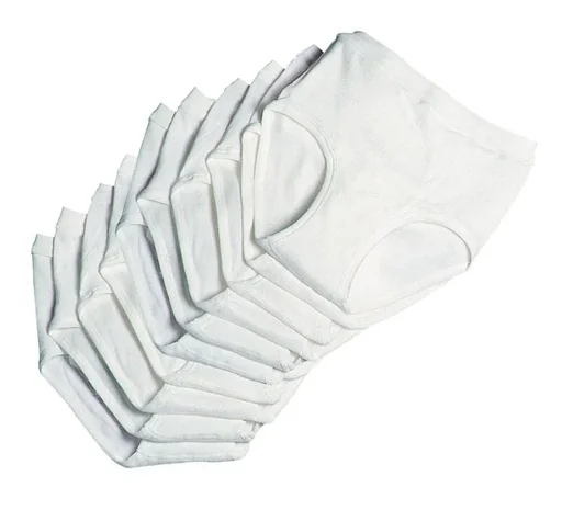 "Men's briefs in a pack of 10, color white, size 5 image"