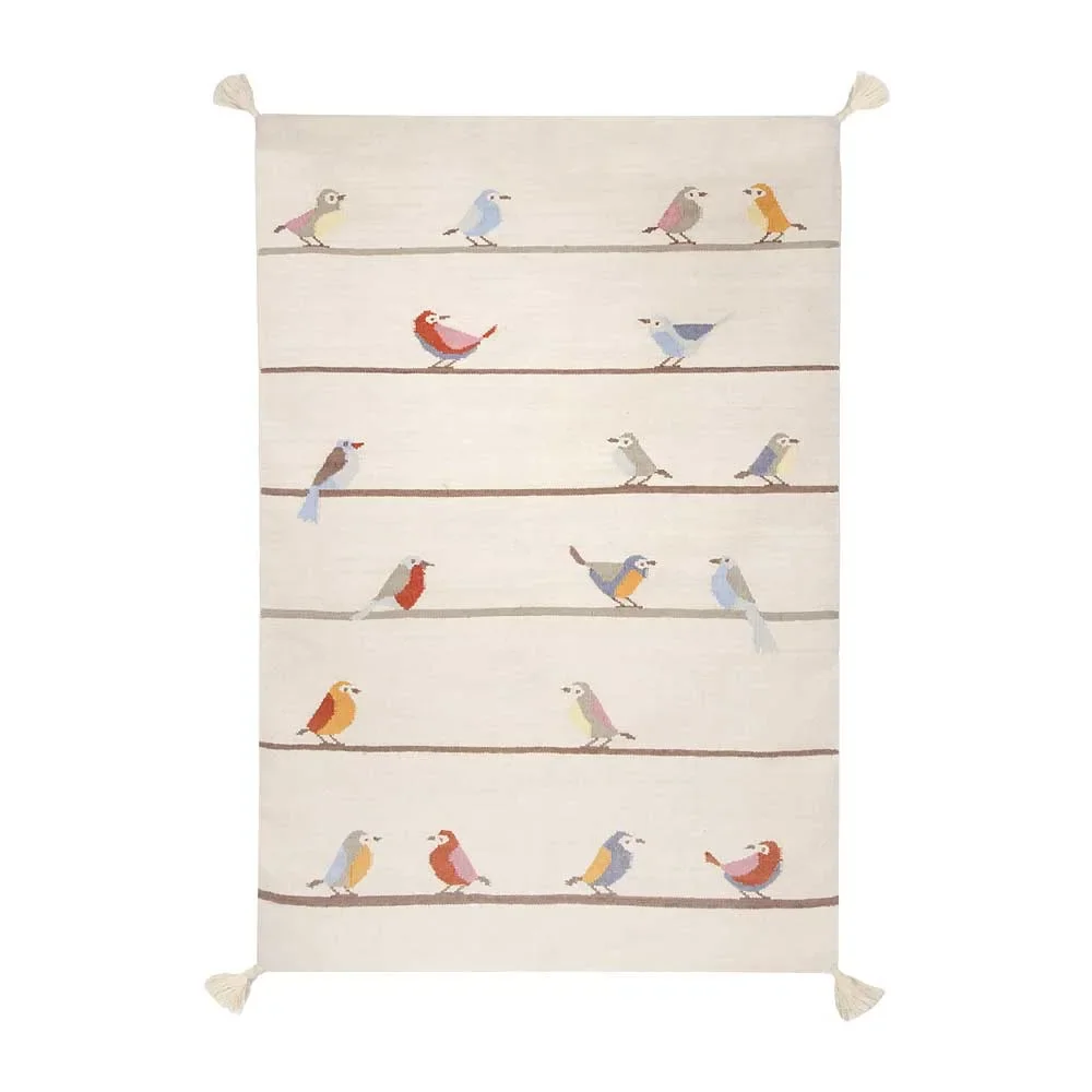 Art for Kids Tapis pour enfants Oiseaux, Taille: 140 x 200 cm