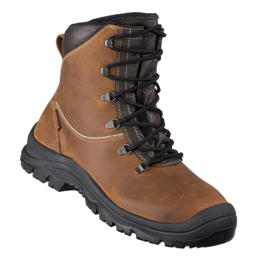 "Cut-resistant leather boots, size 44, brown image"