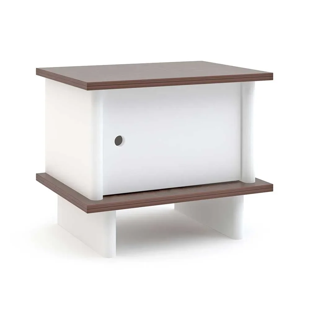 Oeuf Table de nuit ML Noyer avec blanc