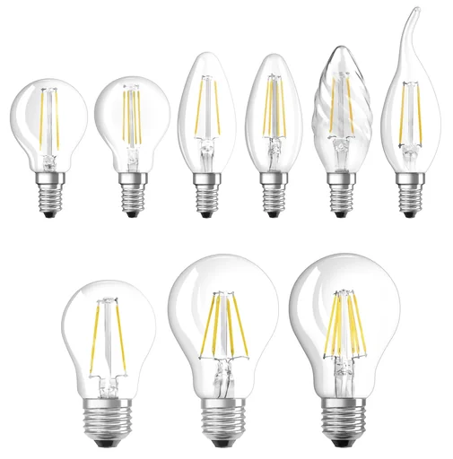 "LED STAR FILAMENT lamp with 7 watts, E27, cool white, clear image"