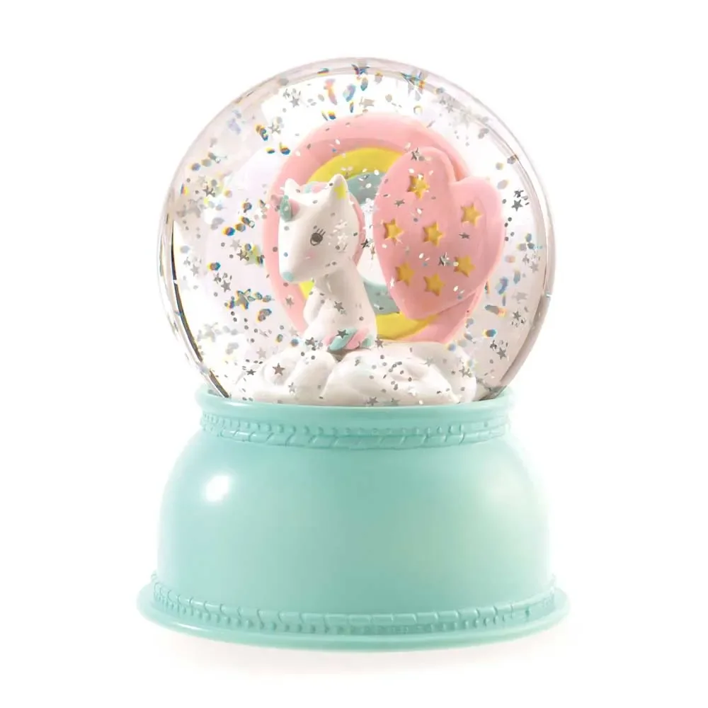"Djeco veilleuse boule de neige licorne image"