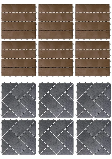 "Garden slabs, natural stone look, 30 x 30 cm, set of 6 image"
