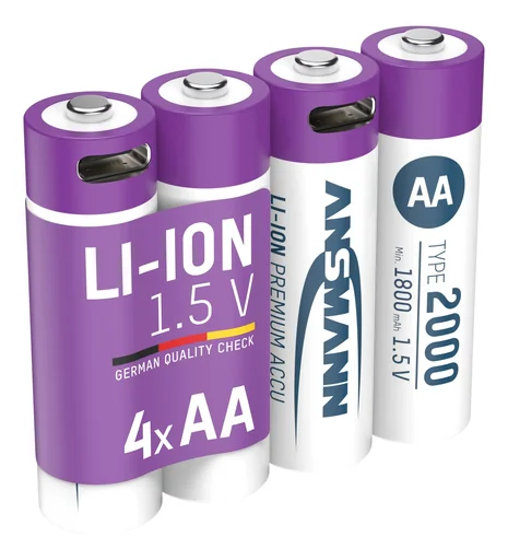 "Accus lithium-ion Mignon (AA) USB-C - 4 pièces, arrêt de sécurité image"